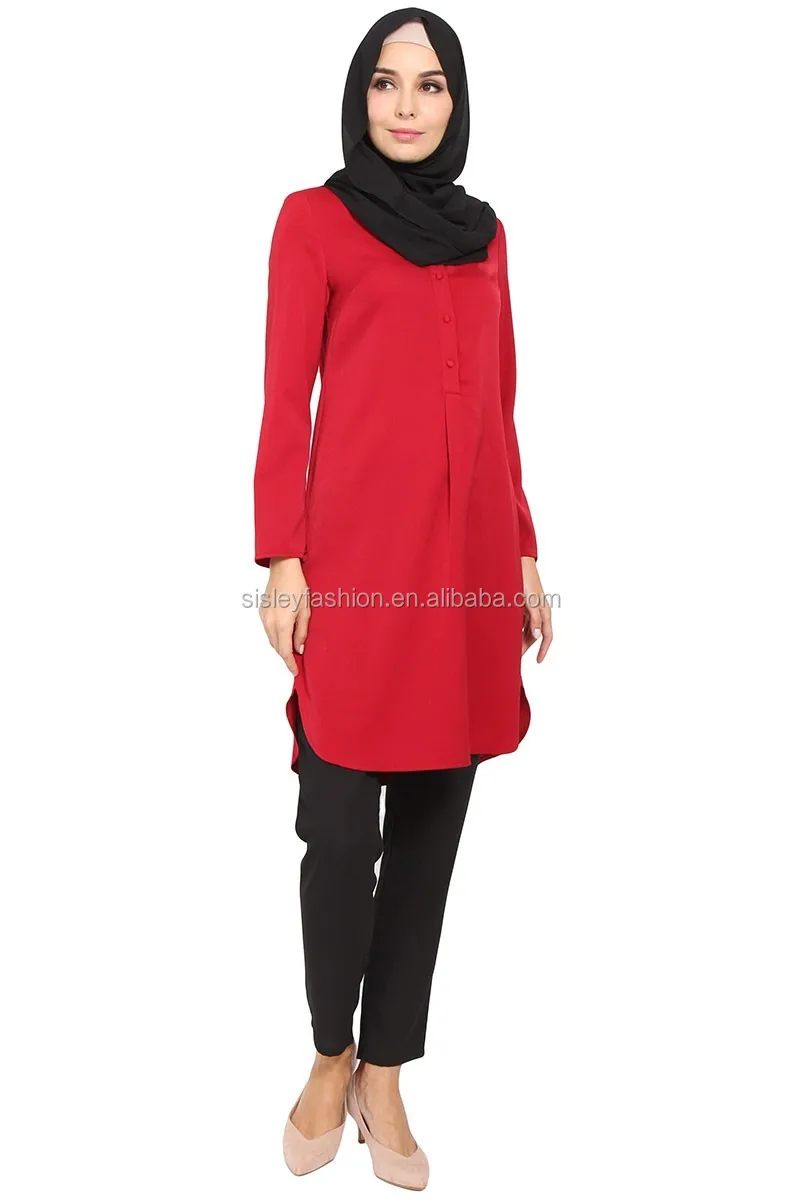 new fashion muslim tunic tops muslim ladies tunic blouse tops baju