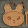 2019 Hot Sale Online Shopping Custom Logo Wood Kids Plate With Spoon Free Sample High Quality Portable For Kids Use Logo Engrave