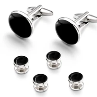 

Luxury Gift Box Silver Cuff Button Six 6 Sets Tuxedo Suits Sleeves Cufflinks Tuxedo Studs for Man