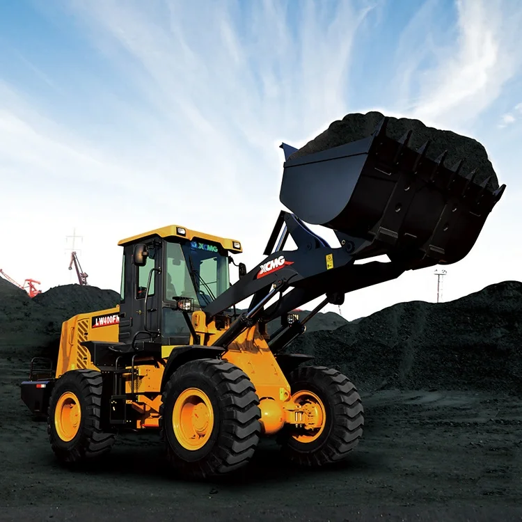 Earth moving machine wheel loader LW400FN; front end loader; 4x4 compact tractor with loader and backhoe