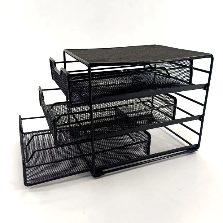 

Wholesale Home k-cup Big Capacity Black Iron Metal 3 Tier coffee pod drawer