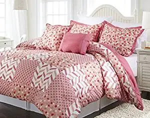 Buy 4 Piece Girls Pink Floral Patchwork Comforter Twin Set Pretty