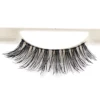 Luxury flexible clear band real human hair wispy false eyelash with custom glitter box