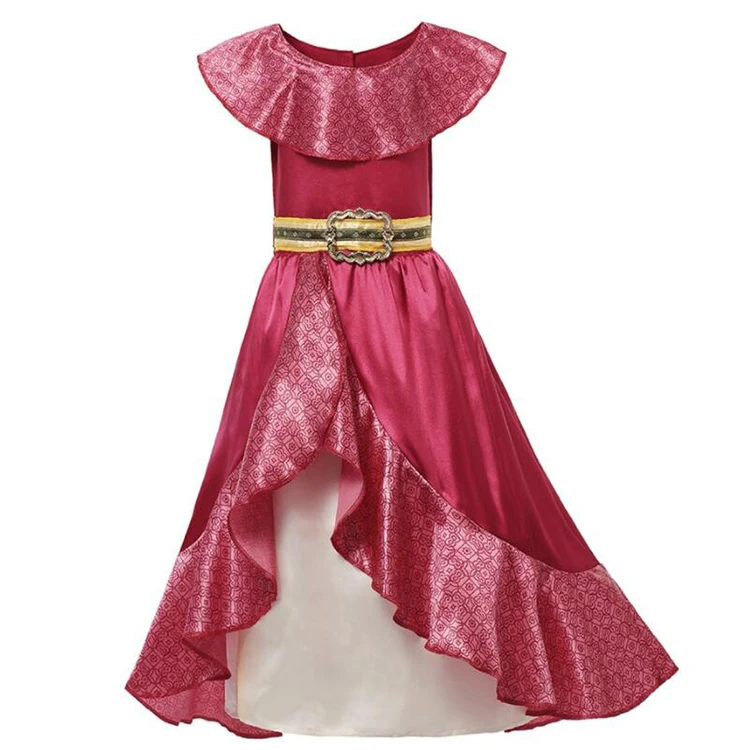 

Girl Elena of Avalor Adventure Dress up Children Summer Princess Cosplay Costume Girls Sleeveless Ruffles Classic Dress, Red