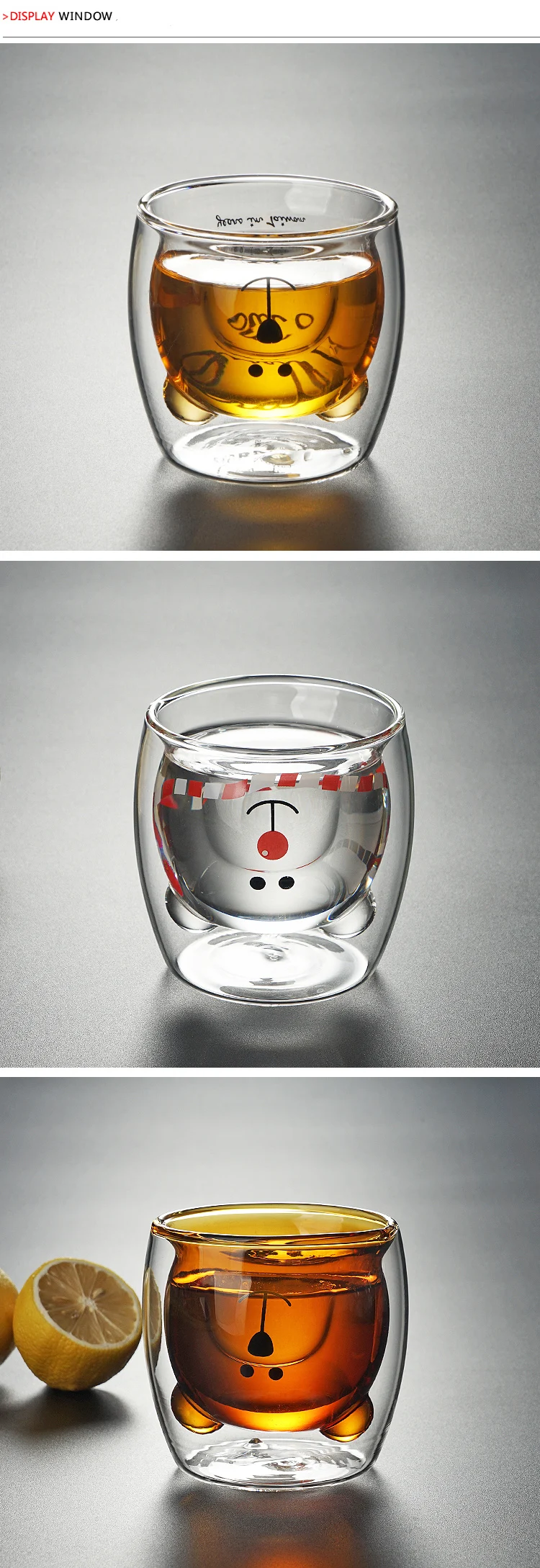 Factory Supplied 250ML Hand-Blown Borosilicate Double Wall Glass Coffee Cups