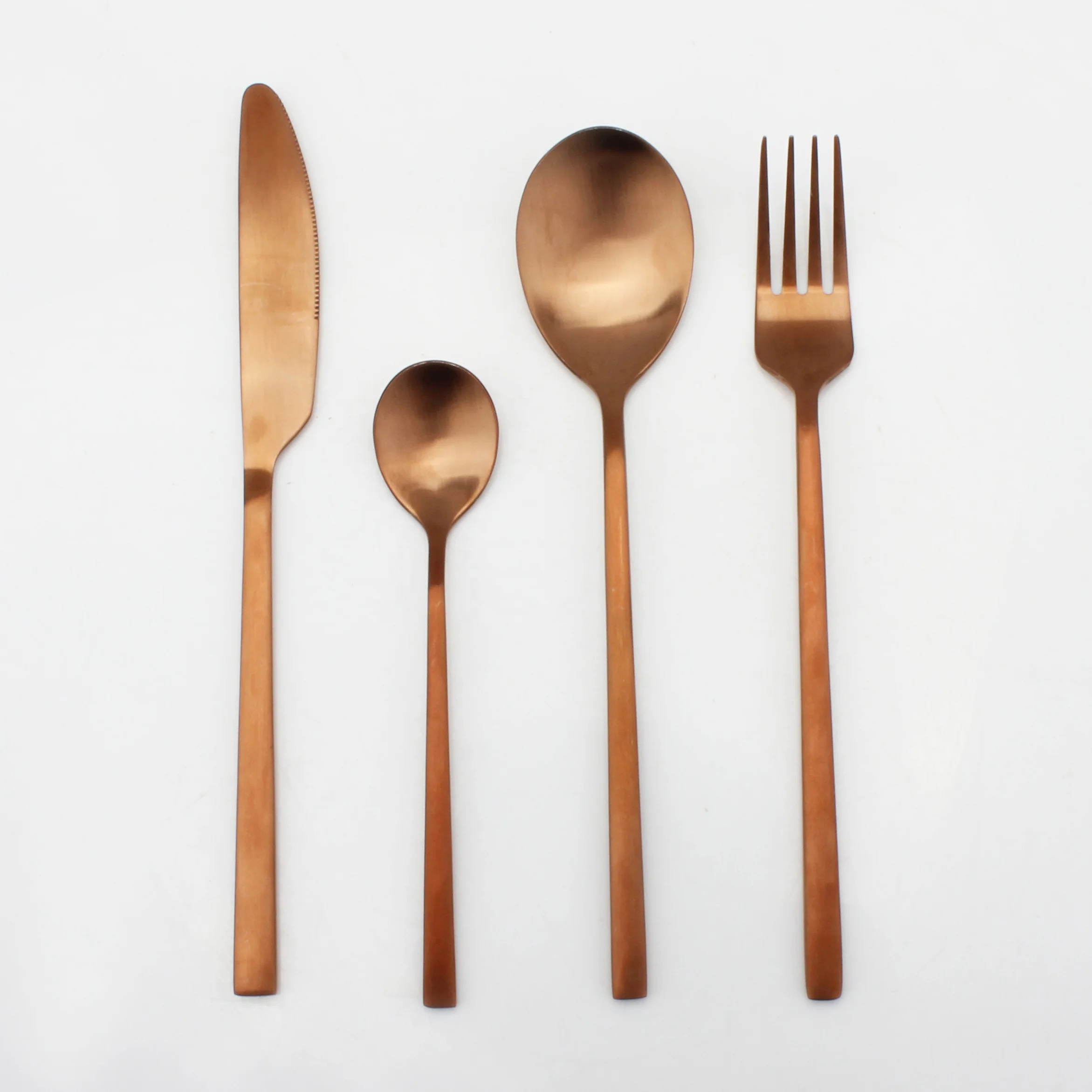 New Products 2019 Stainless Steel Flatware Sets 4pcs Set Matte Stainless Steel Flatware Sets 4pcs Set