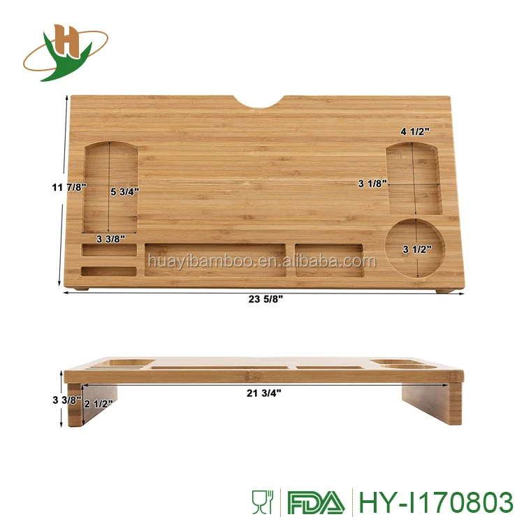 Multi Storage Disassemble Wood Desk Organizer Bamboo Monitor Stand ...