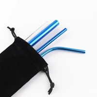 

Reusable Stocked Colored Stainless Steel Metal Drinking Straws set of 4