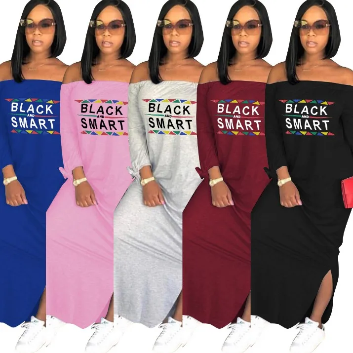 

S-3XL 5 COLORS Slash Neck fork Bow Autumn Dresses Female Lady women fashion sexy Bandage casual nightclub Long Maxi dress