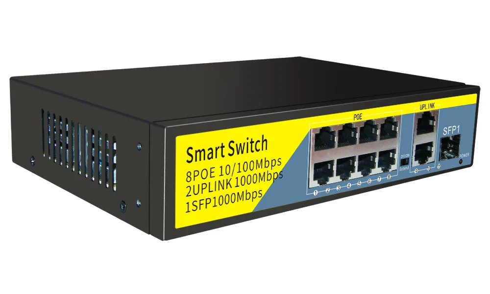 
11 ports standard POE power supply switch 10/100/1000M 8+3 Port Rack Mount network Poe Switch for cctv security system 