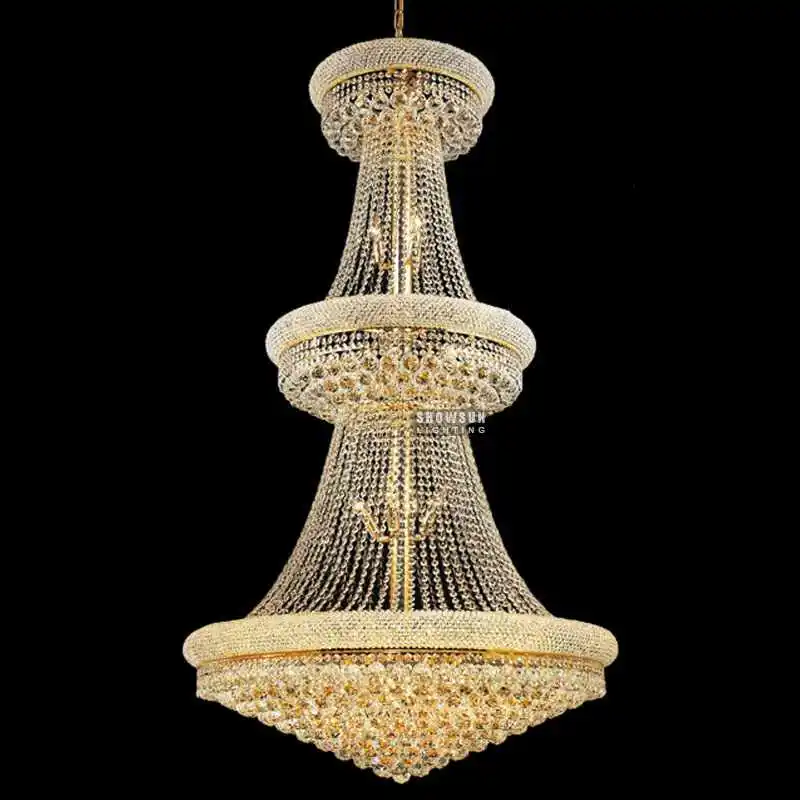 Europe modern Interior decoration hotel design Crystal luxury large k9 pendant light chandeliers