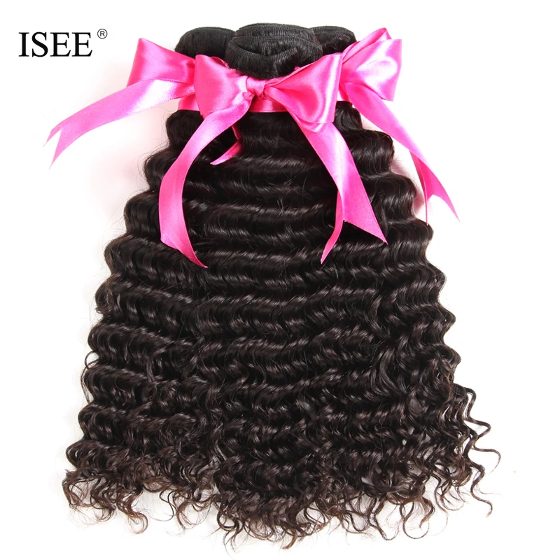 

Hair Extension Human Hair Peruvian Deep Wave, Natural color;customized color