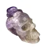 The naturally beautiful amethyst skulls snake head is polished and hand carved to sell wholesale Halloween home decorations