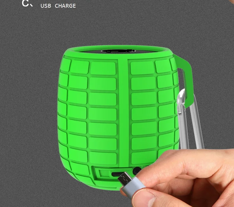 Bluetooth Wireless Portable Mini Waterproof Smart Outdoor Hand Grenade Bomb Speaker