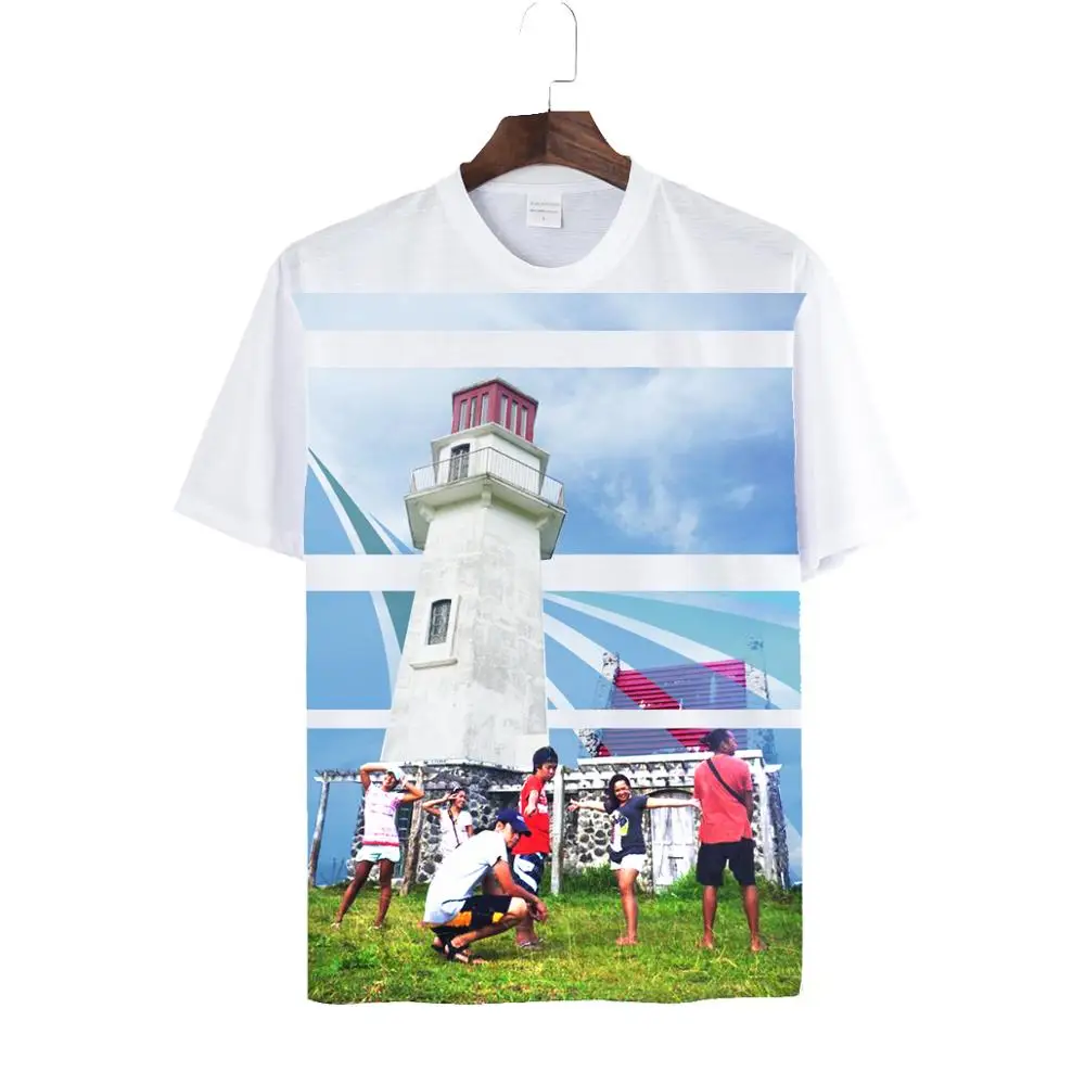 

White Black Gray One-side Print Polyester Fabric Men T-shirt for Sublimation Printing Real Factory Custom Design Tee Shirt