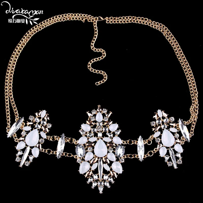 

Dvacaman Brand 2019 Blue Crystal Rhinestone Body Chain Women Sexy Bikini Statement Jewelry Accessory Wedding Femme Bijoux U50, N/a