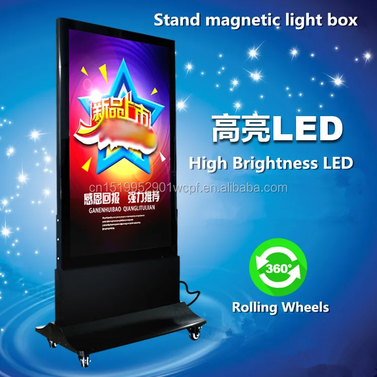 Large Size Free Standing Led Advertising Light Box With Frame
