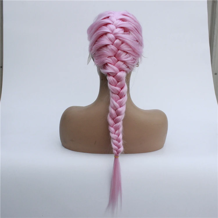 

Cosplay Wig Pink Silky Straight Heat Resistant Hair Fiber Synthetic Wig