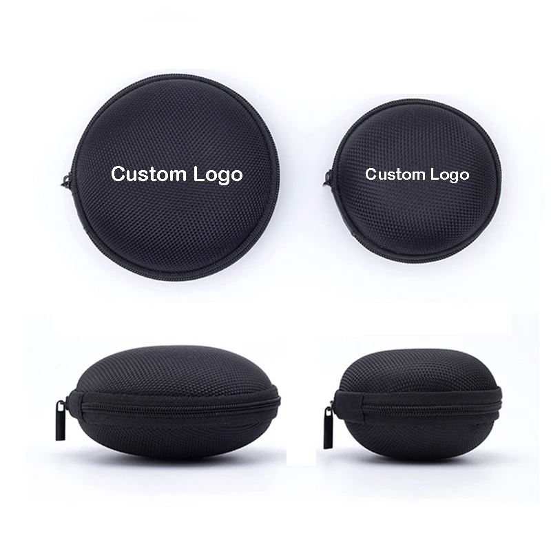 

High Quality EVA Earphone Carrying Case Round Multi-function Portable Data Cable Earphone Storage Bag With Customized Logo, S: 11 color;l: 8 color