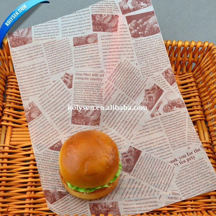 Side gusseted greaseproof paper bag for burger wrapping