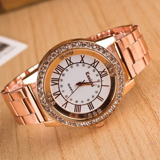 Wholesale Cheap Ladies Fancy Watches Stainless Steel Band Rose Gold