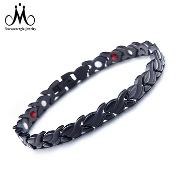 

Hot Sale Stainless Steel Men Magnetic Therapy Bracelet Germanium Anti-Radiation Ion Power Bio Energy Health Bracelet, As picture