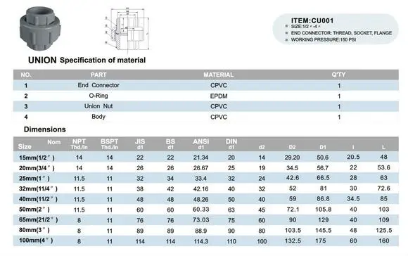 ERA Single Union Spring Check Valve(CPVC Valves)