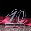 Engraved Number Ten Crystal Award Trophy Model for Corporate Gifts