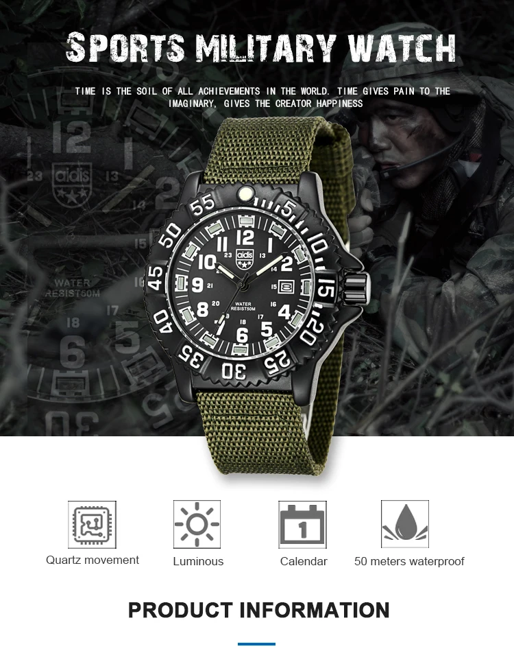 Addies Chronograph Branded Watch Quartz Watch Minimalist OEM Sports Wrist Mens Watch