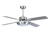 52" ceiling fan light black and brown poly wood blades and glass LED light kits for dining room modern style decorative fan