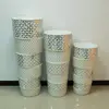 wholesale White Sparkle Mosaic Diamond Huge Stemmed Vase, Wedding Event Rental