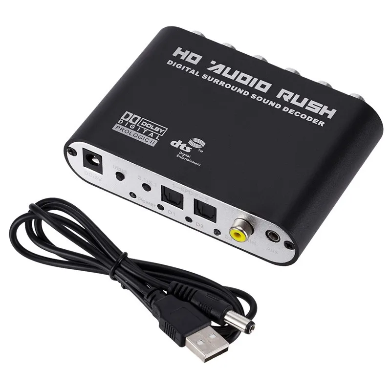 

5.1 Audio Gear 5.1 Digital Channel Surround Audio Sound Decoder 5.1 Digital to Analog Optical Audio Converter, Black