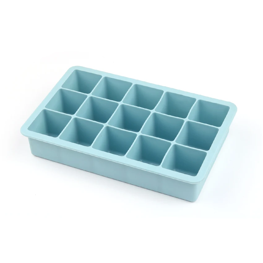 

15 Cavities Square Silicone Ice Cream Mold Chocolate Mould Ice Cube Tray With Lid, Customized color