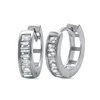 Unisex Female Stainless Steel CZ Gem Hoop Earrings