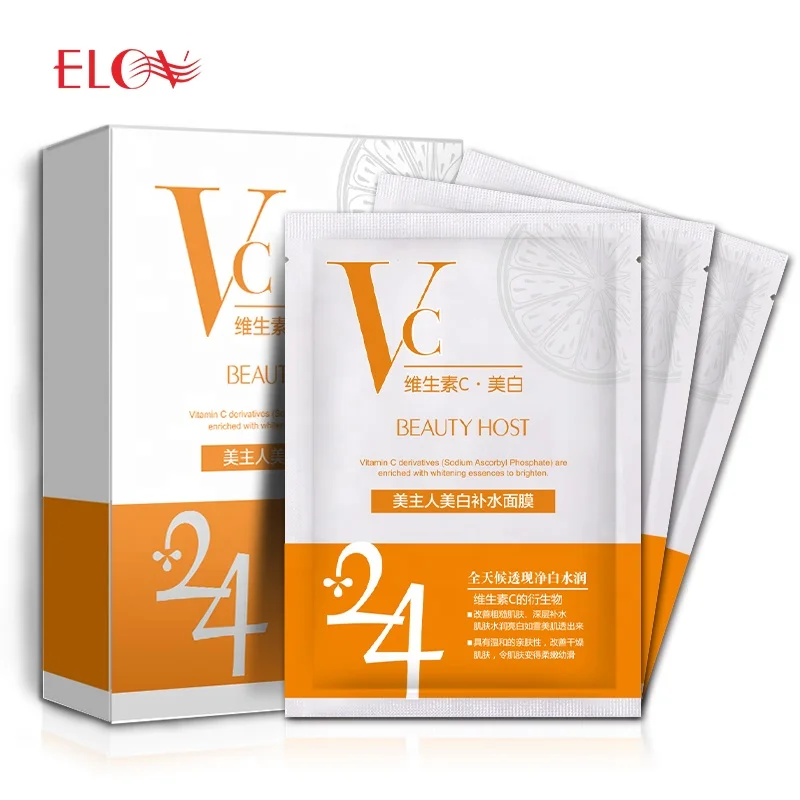 

VC serum mask lightening sheet mask anti-acne full of vitamin oily face balancing skin non woven facial mask, White