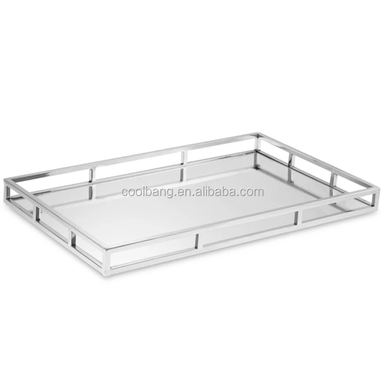 China Silver Trays Whole Alibaba This Felicia Mirrored Tray By Kate And Laurel Brings Modern Glamour To Your Centerpieces Elegant Geometric Design Can Be Placed On A Bar Coffee