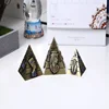 Promotion Gift Bronze 3D Building Model Egyptian Pyramids Craft Egypt Souvenirs Pyramids set For Sale with three pack