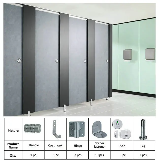 13mm 19mm Solid Phenolic Core Hpl Toilet Partition Hpl Toilet Cubicle ...