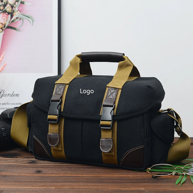 2019 professional manufacturing vintage canvas waterproof digital DSLR fashion video camera bag