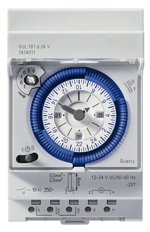 SUL181h SYN161h 1 Channel Time Switch 30min 24 hour Daily program Battery Theben Timeguard type 48 segment Analogue Timer Switch