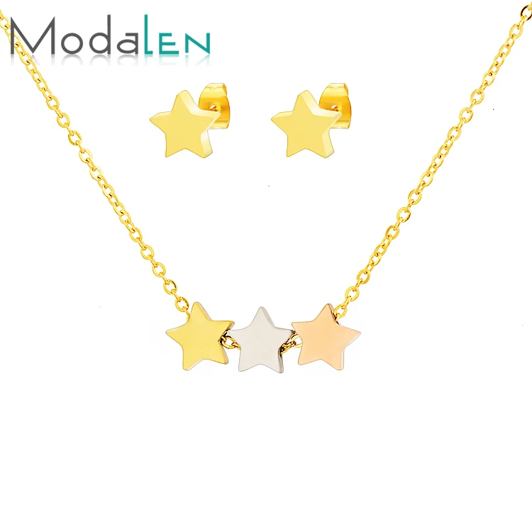

Modalen Acero Inoxidable Joyeria Minimalist Golden Rose Gold Stainless Steel Star Necklace Jewelry For Woman