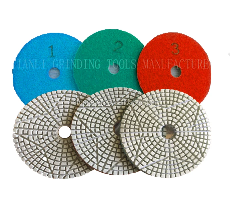 Raizi 4" 3 Step Polishing Pads For Granite Marble Engineered Stone