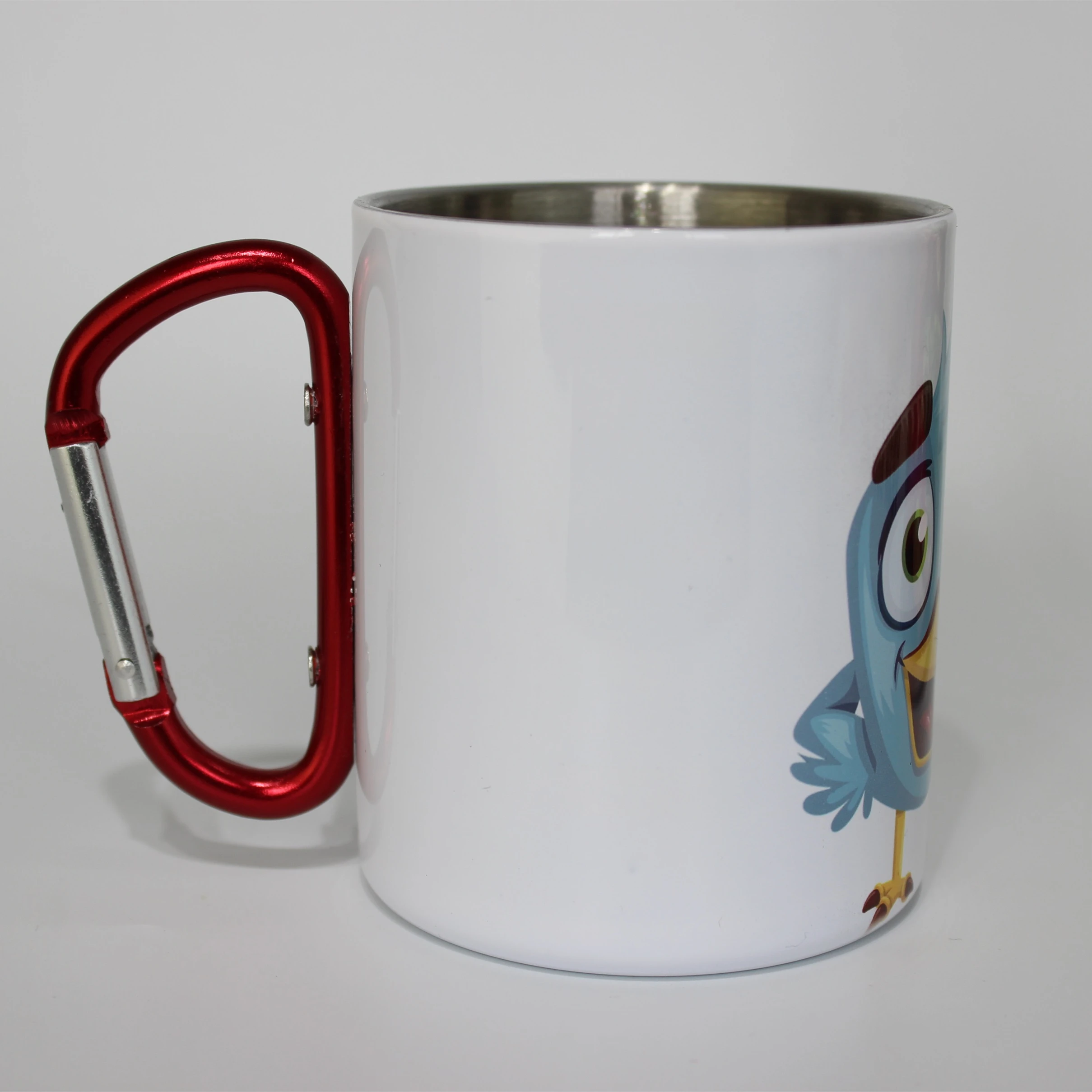 

Custom Personalized Stainless Steel Carabiner Mug Metal Water Bottle Sublimation Blanks Aluminum Metal Mug, White/silver