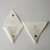 Triangle shape gold print and button snap white suede pouch jewelry packaging supplies