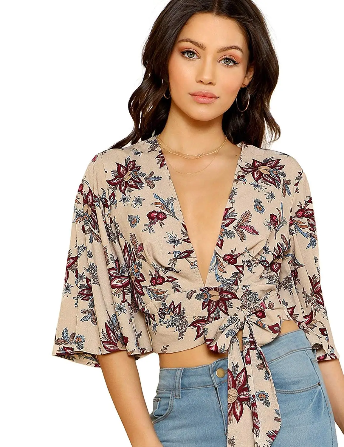 findersKEEPERS Womens Henson Plunging Crop Top