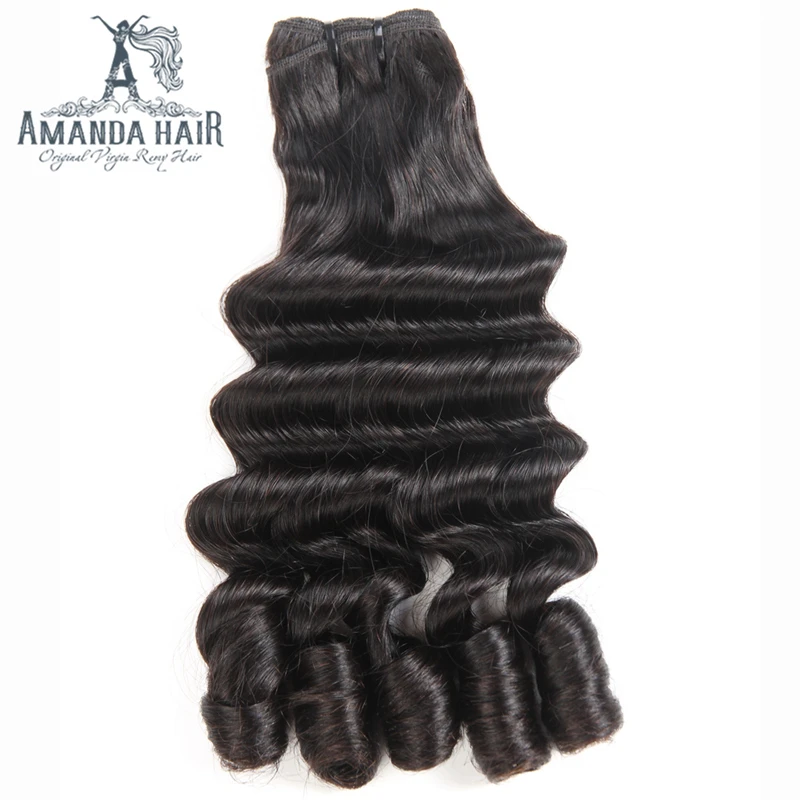 

Virgin Human Hair Weave Bundles From Very Young Girls Hair Vendors Latest Super Double Drawn Fumi Curl Hair Weft In Kenya