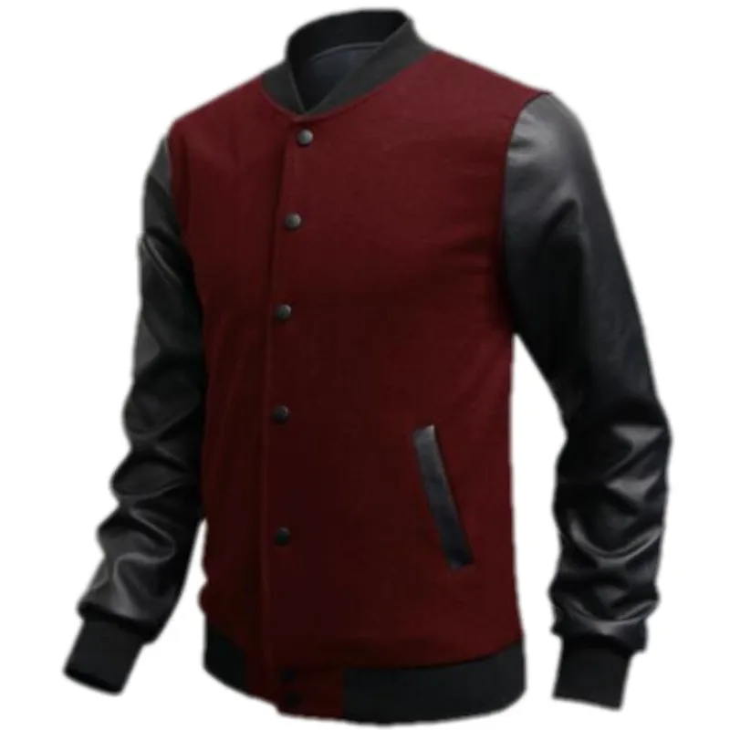 YSMARKET Men Autumn Leather Patchwork Jackets and Coats Button Male Casual Fashion Slim Fitted Zipper Jackets Outerwear E1606