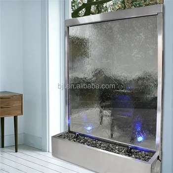 Glass Curtain Wall Room Divider With Indoor Waterfalls For Homes