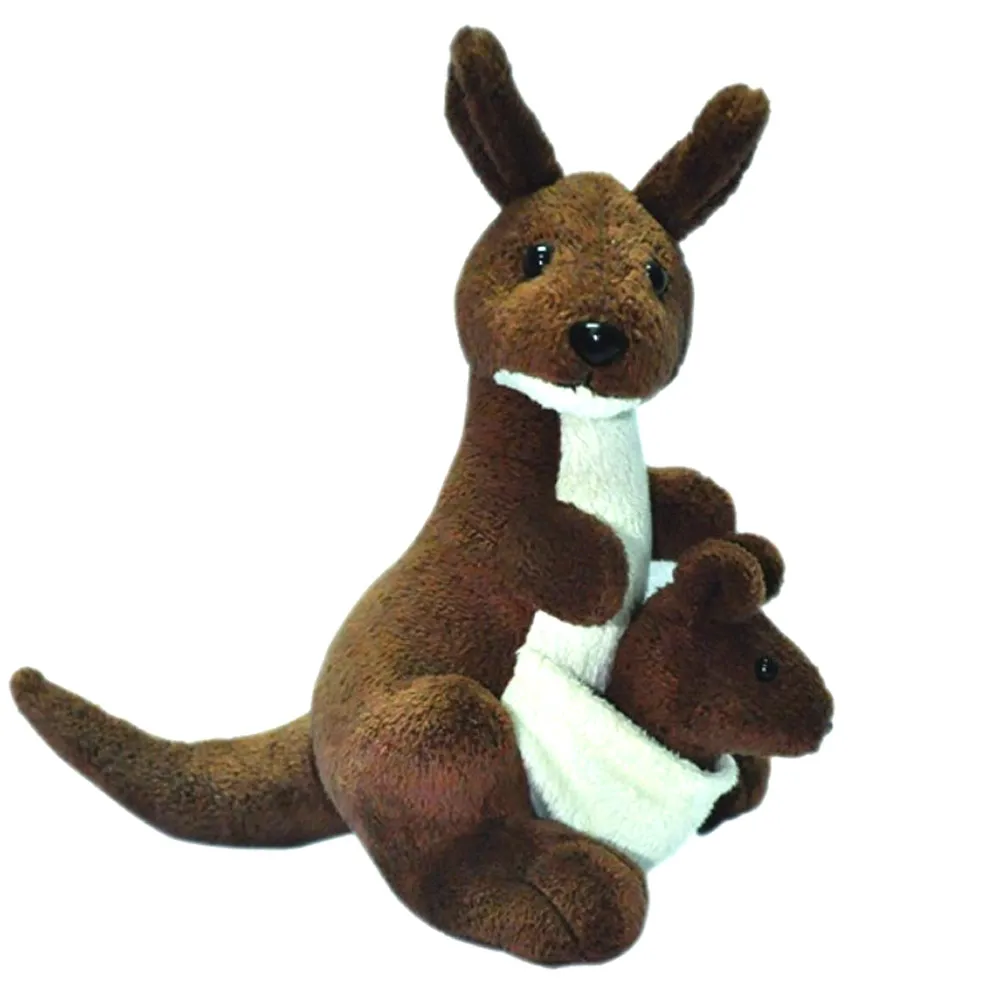 custom design baby soft toy lovely brown kangaroo plush toy
