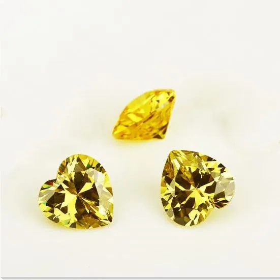 

Heart cut 6.4mm 1.5carat Yellow moissanite synthetic loose gemstones wholesale high quality moissanite diamond